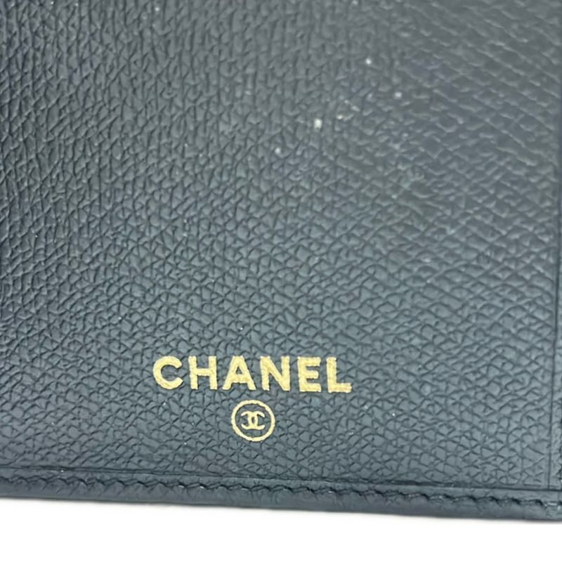 Chanel Long Wallet Coco Button A20905 Black Gold Hardware Leather