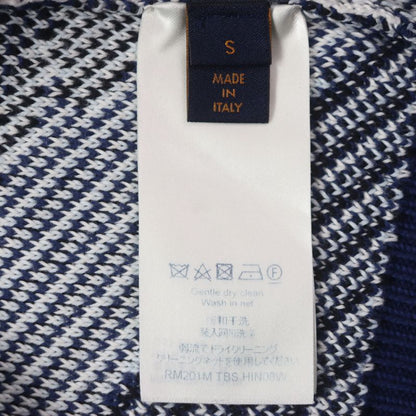 Louis Vuitton 20SS 100% Cotton Camo Pique Jacquard Crewneck Knit Sweater Navy