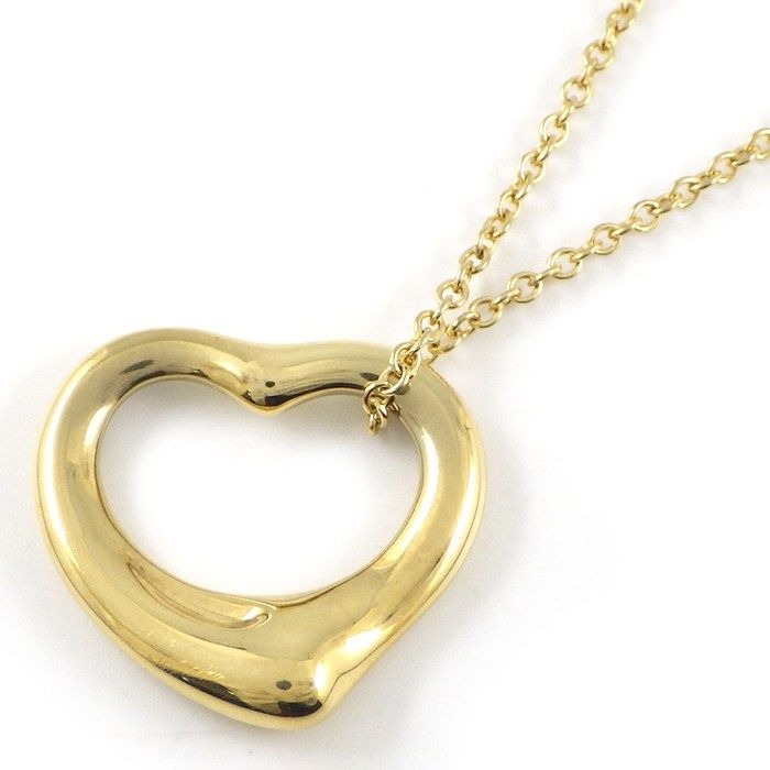 Tiffany & Co Necklace Open Heart 16.0 mm Width Model 18K