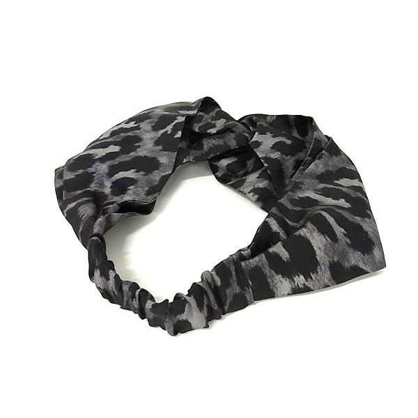 Dior Silk Leopard Pattern Headband Hair Gray Black — view 2