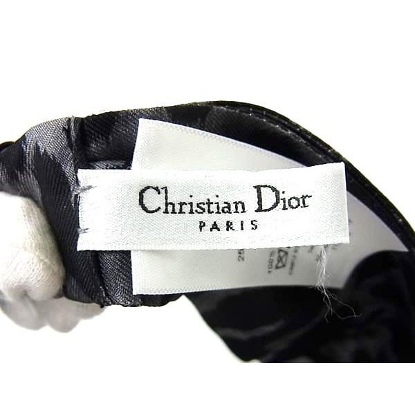Dior Silk Leopard Pattern Headband Hair Gray Black — view 3