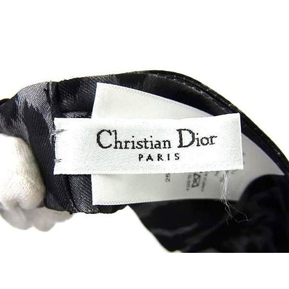 Dior Silk Leopard Pattern Headband Hair Gray Black — view 3