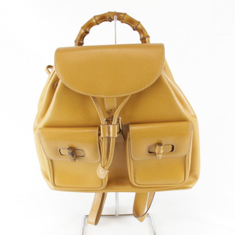 Gucci 003 2058 0016 Backpack Daypack Leather / Bamboo Women