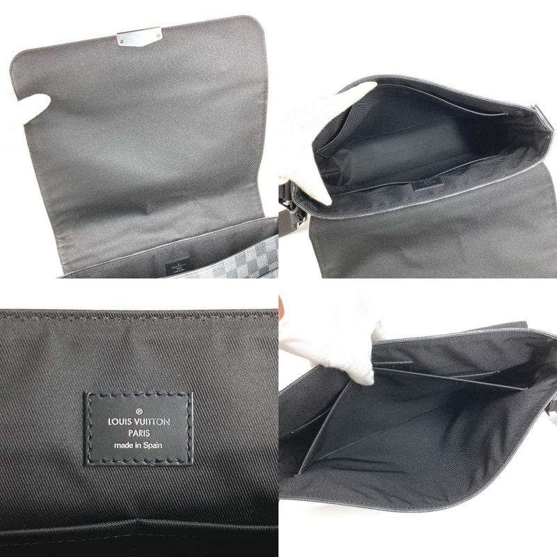 Louis Vuitton Shoulder Bag District MM NV2 N40350 Damier Graphite Canvas Black