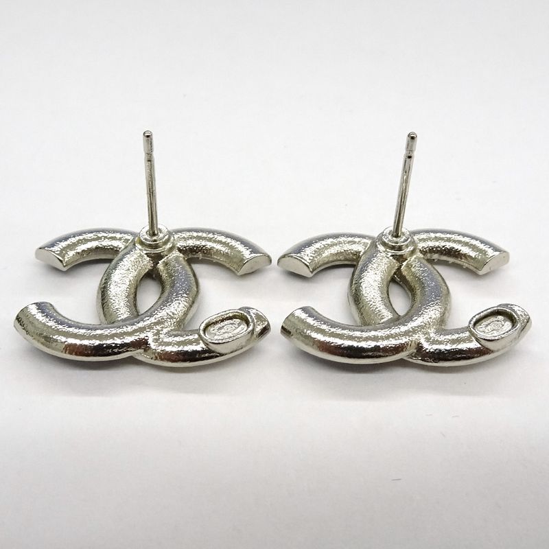 Chanel Earrings Coco Mark A24V Rhinestone Metal SV Accessories -