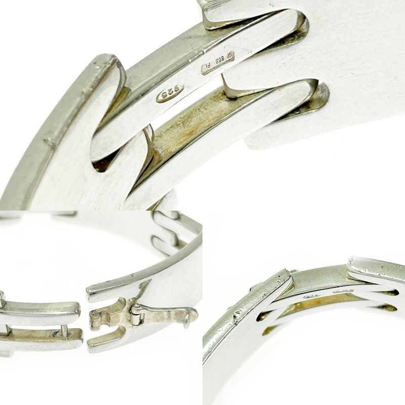 Gucci Silver Logo Plate Link Bracelet 60.8g 925 Engraved 354283 Bracelet