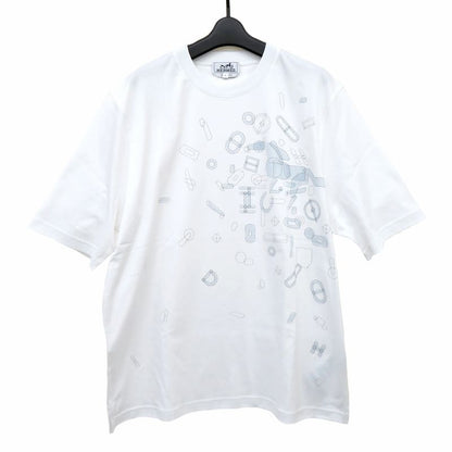 Hermes Short Sleeve T-Shirt White L Size Fragments Equestres Blanc
