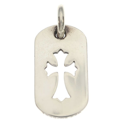 Chrome Hearts D Tag Sml CO Crs Cutout Cross Dog Tag Small Pendant Top Silver