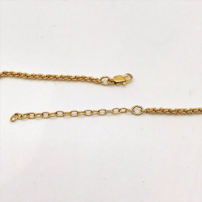 Saint Laurent Yves YSL Heart Motif Chain Necklace Gold