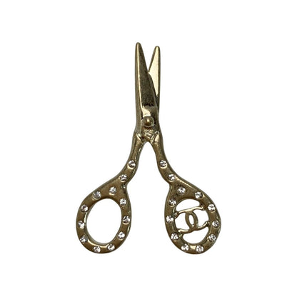 Chanel Scissors Brooch B21 V Gold Pin Type