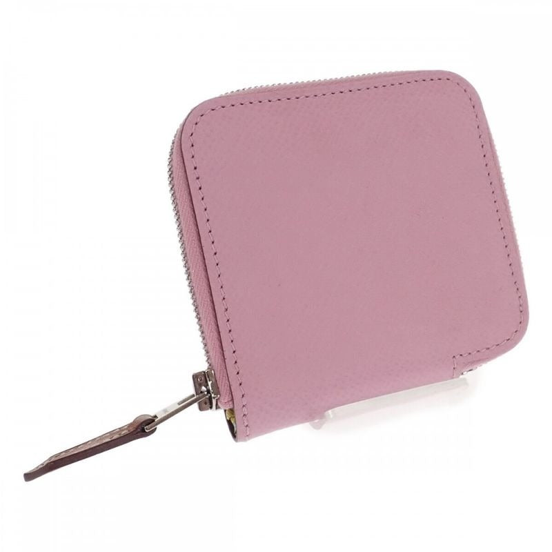Hermes Azap Compact Mini Coin Case Vaux Epson Mauve Sylvestre Pink