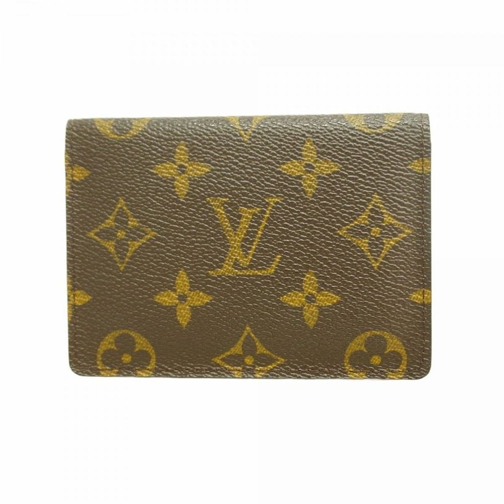 Louis Vuitton Monogram Porte 2 Carte Vertical Card Case Brown