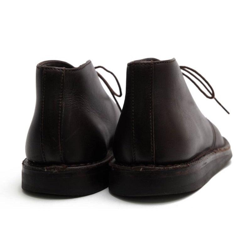Prada Chukka Boots Shoes Men Leather Dark Brown Psu644 Flat Sole Plain — view 4