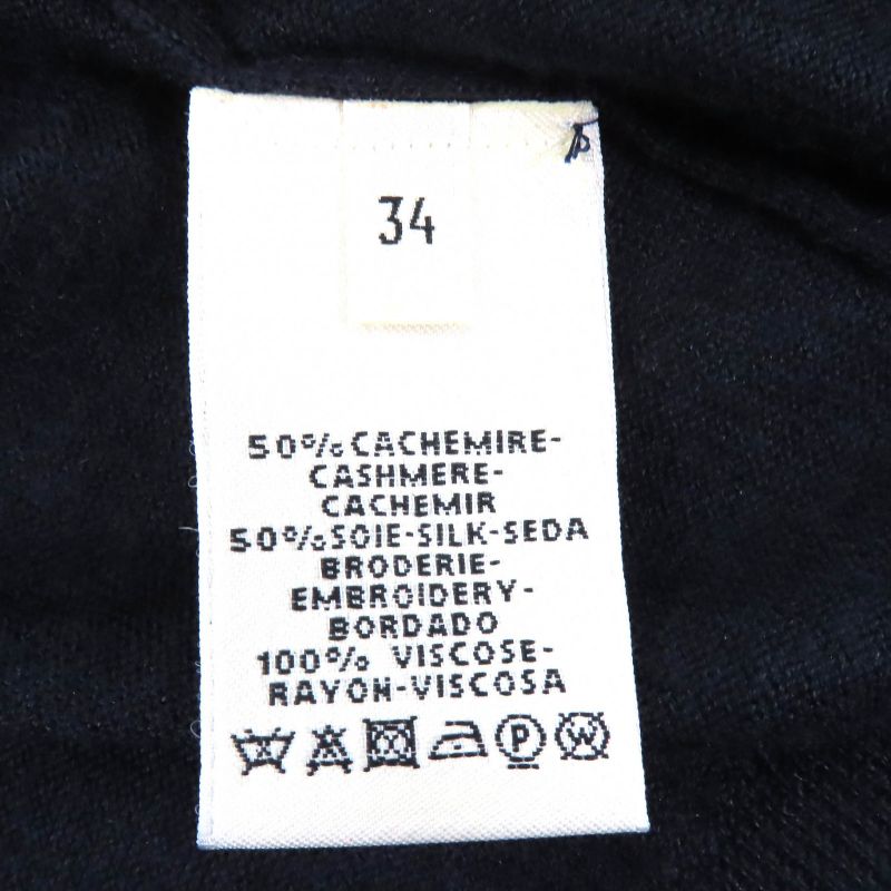 Hermes Cashmere Silk Pocket Logo Embroidery Logo Button V-neck Long Sleeves