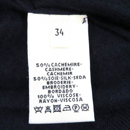 Hermes Cashmere Silk Pocket Logo Embroidery Logo Button V-neck Long Sleeves