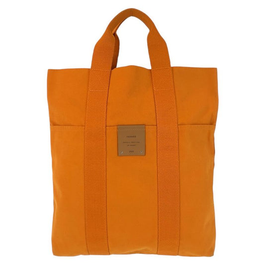 Hermes Fourre Tout Cabas French Festival Hawaii Limited Orange Canvas Tote Bag