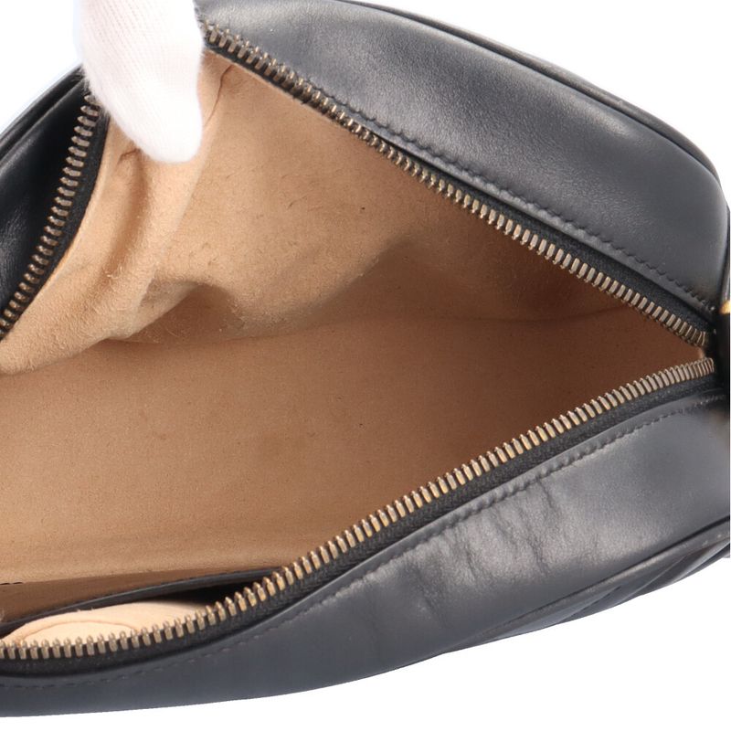 Gucci Quilted Small Shoulder GG Marmont Shoulder Bag Leather 447632 Black