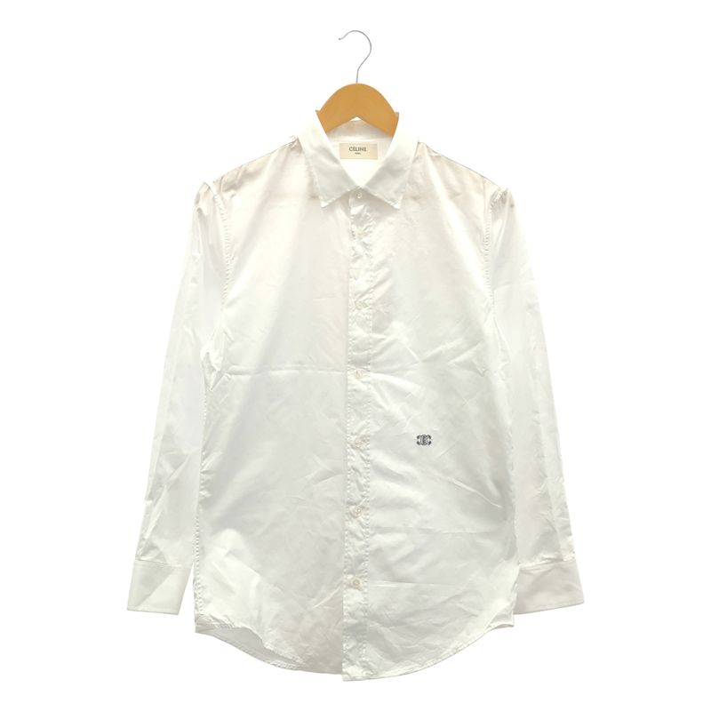 Celine - Triomphe Embroidered Cotton Shirt - 38 - White - Mens