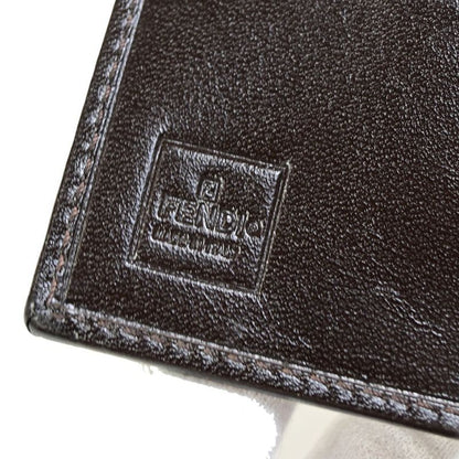 Fendi Bifold Wallet Zucca Pattern Clasp Leather 09bs116