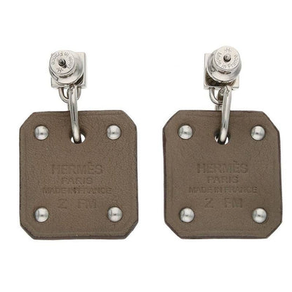 Hermes Asdecourt PM Engraved With Z Heart Motif Earrings Ladies