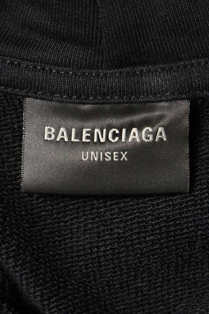 Balenciaga 729361 Tnvl2 Destroyed Logo Print Damaged Hoodie Men's S
