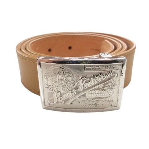 Louis Vuitton Ceinture Jeans Belt Leather 80 32 Beige Brown