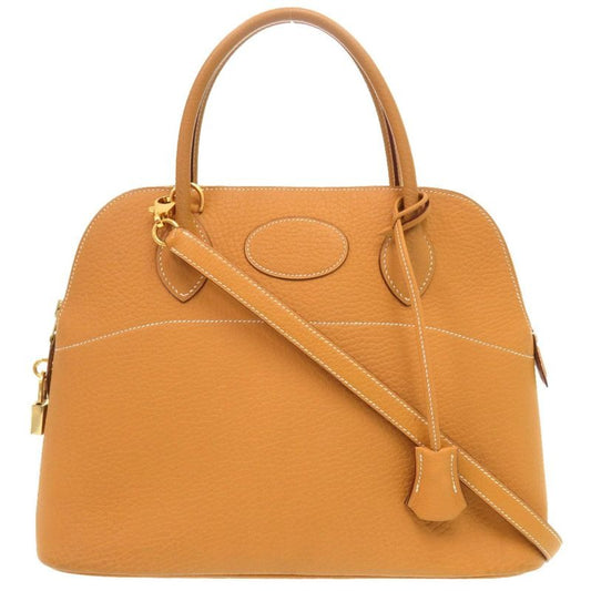 Hermes Bolide 31 Fjord Natural Sable Gold Hardware Handbag Brown