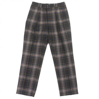 Fendi Made 100% Wool Tapered Checkered Slacks Pants Brown 48