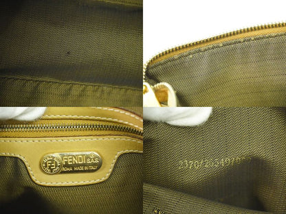 Authentic Fendi Leather Shoulder Bag Beige Bag Pre-owned [follow-up Discount