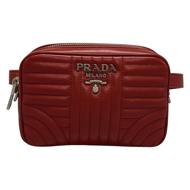 Prada Waist Pouch Diagram Red Leather