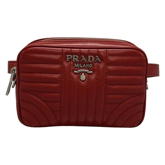 Prada Waist Pouch Diagram Red Leather