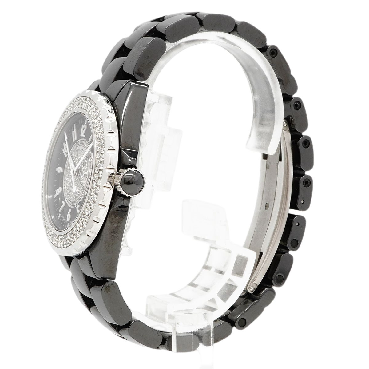 Chanel Diamond Black Dial Watch — view 2
