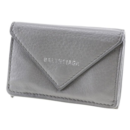 Balenciaga Paper Wallet Calf Unisex Trifold Wallet