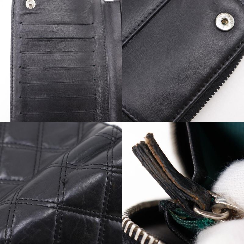 Chanel Paris New York Line Matelasse Lambskin Black Ladies Long Wallet