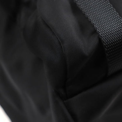 Prada 2vz062 Tessuto Nylon Triangle Logo Triangle Plate Backpack Black Silver