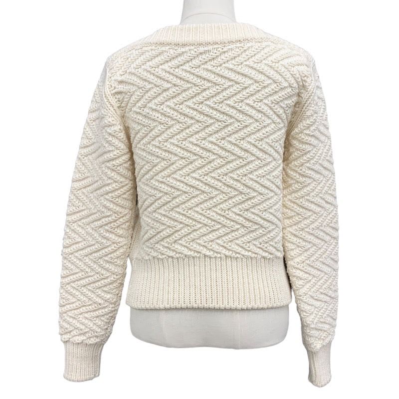 Hermes Top Knit Sweater Wool Ivory