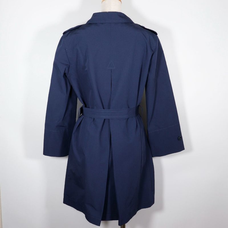 Prada 29y278 Cotton And Polyester Navy Blue Women's Trench Coat
