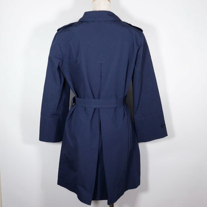 Prada 29y278 Cotton And Polyester Navy Blue Women's Trench Coat