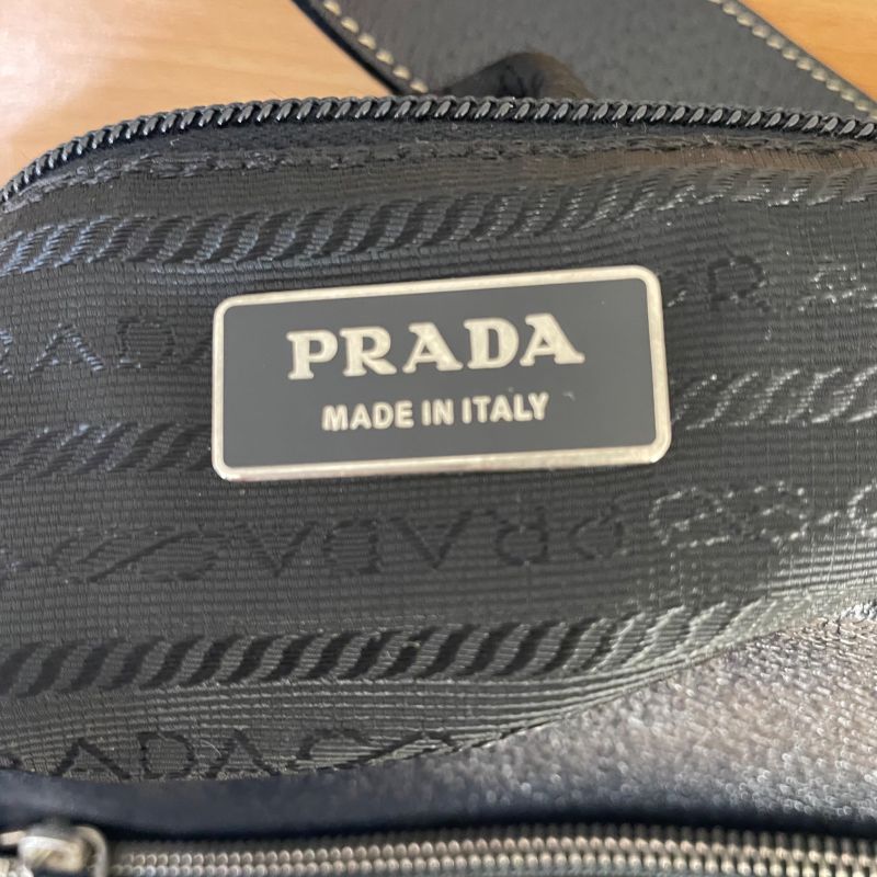 Prada Shoulder Bag Leather Black with Tear Inside A25-2693
