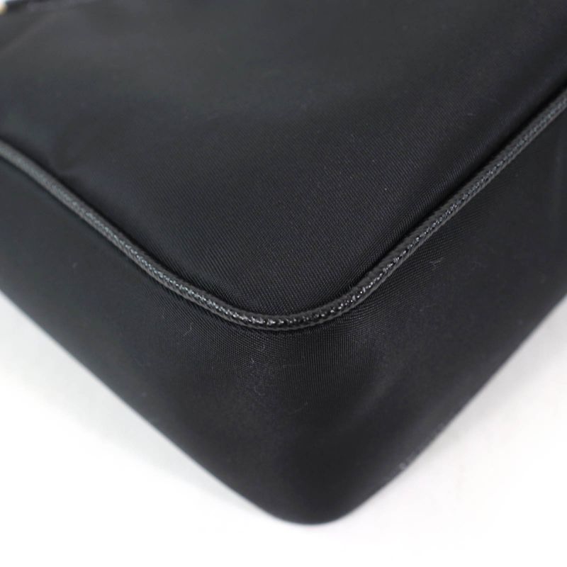Prada Re-edition 2005 Re-nylon Triangle Logo Mini Nylon Handbag Black Gold