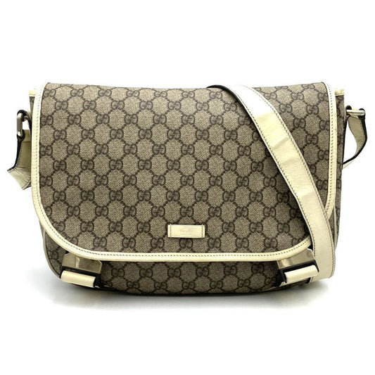 Gucci 201732 Shoulder Bag Messenger Bag GG Supreme Leather Beige Women Men