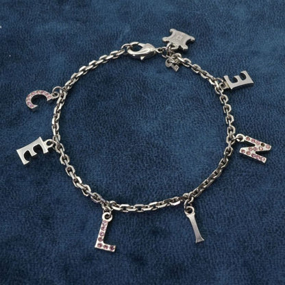 Celine Triomphe Charm Bracelet Logo 25-1081s