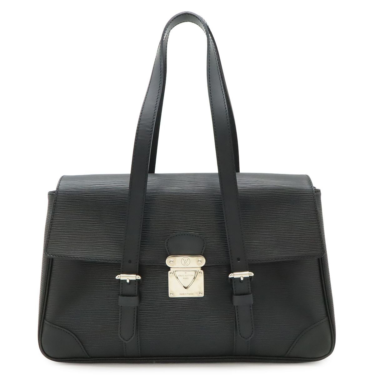 Louis Vuitton Epi Segur MM Shoulder Bag Leather Noir Black Silver