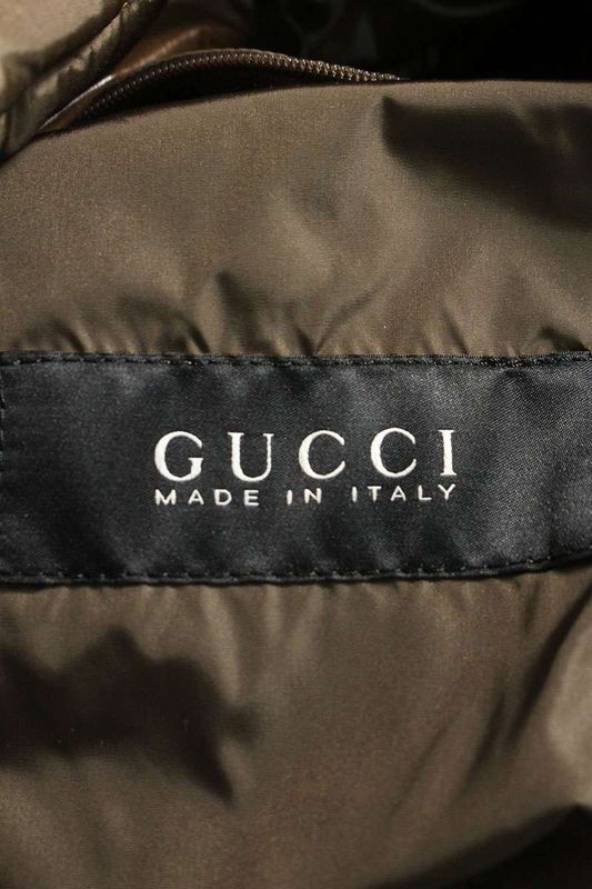 Gucci 268882 Z9687 Logo Patch Hooded Down Vest Men's 44