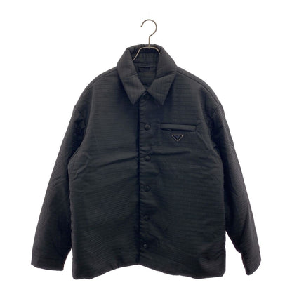 Prada Re-Nylon Triangle Logo Padded Nylon Jacket M Black