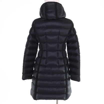 Moncler Hermine Logo Patch Hooded Down Coat Black 0 — view 3