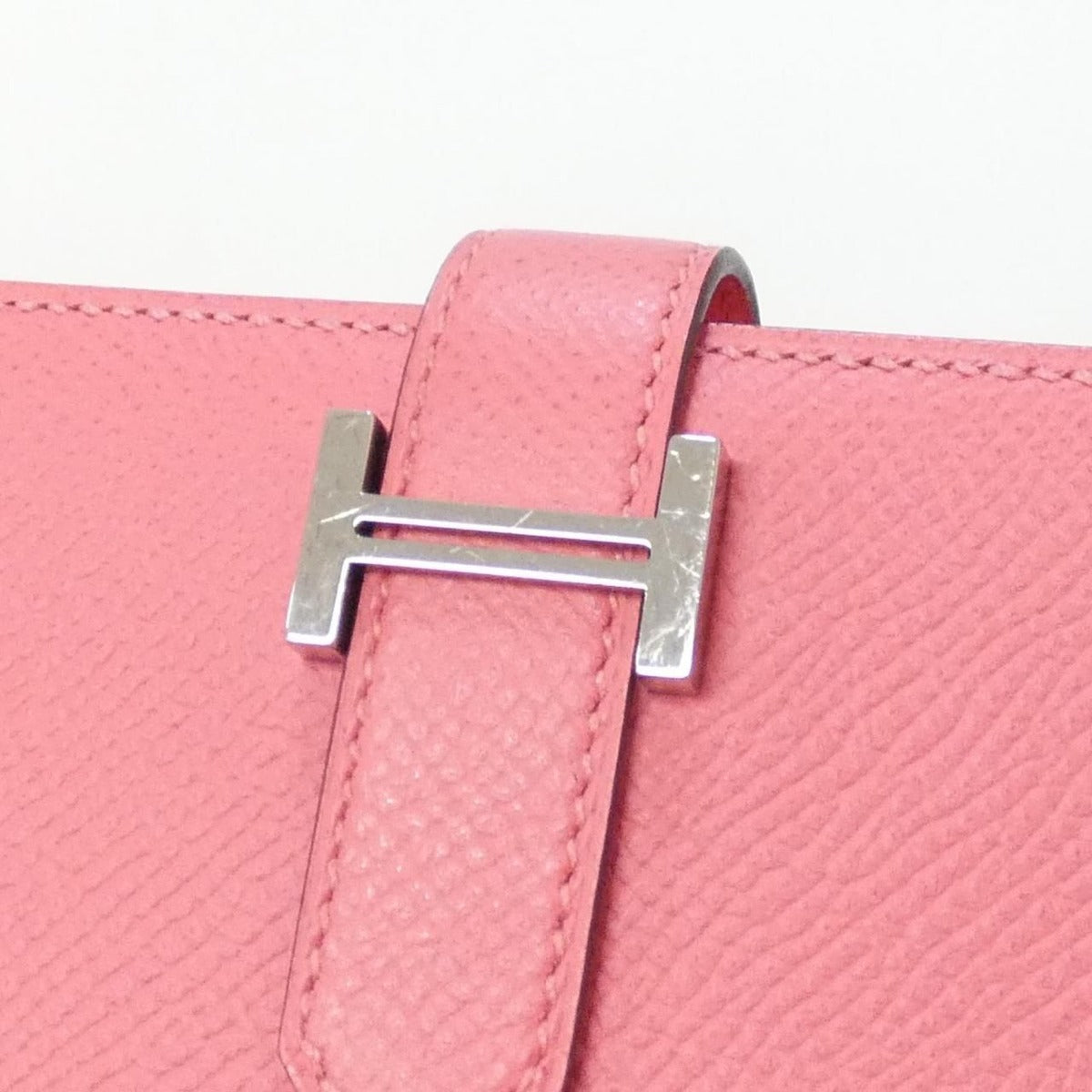 Hermes Bearn Souffle Wallet Rose Azalee — view 4
