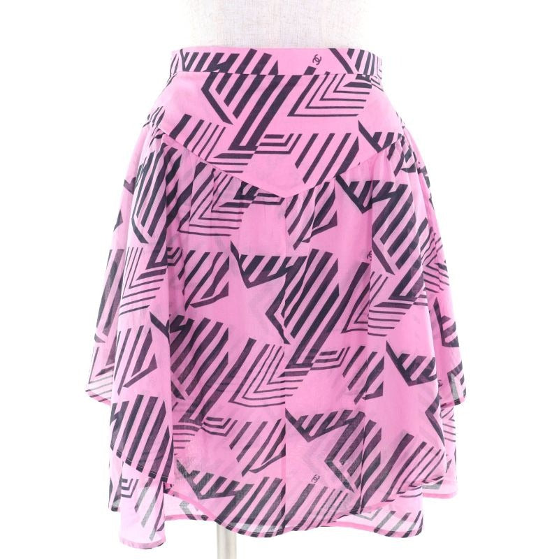 Chanel 100% Cotton Coco Mark Pattern Allover Mini Skirt