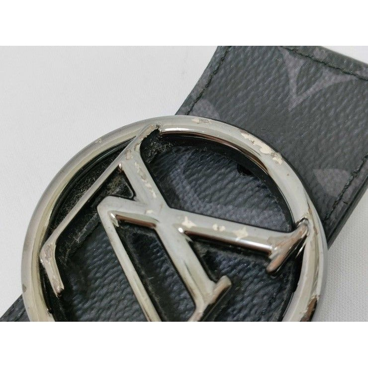 Louis Vuitton Belt Ceinture LV Circle Black Monogram Eclipse Leather — view 10