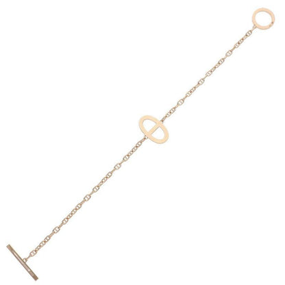Hermes Chêne D'ancre Contour 18K Pink Gold Diamond Bracelet Men's SH